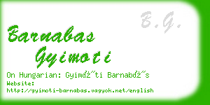 barnabas gyimoti business card